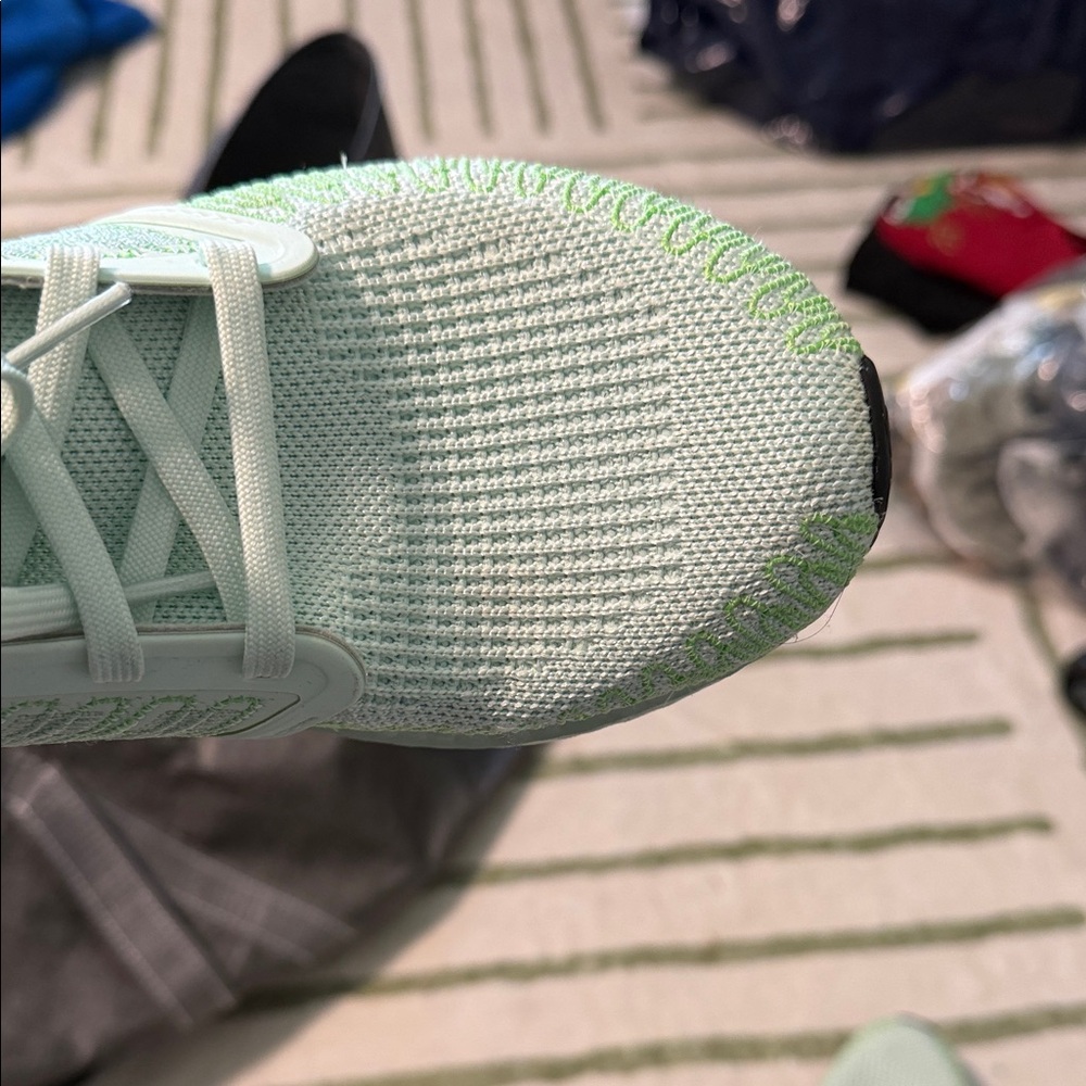 adidas Light Mint Green Women's Running Shoes with Neon Accent - Picture 3 of 3
